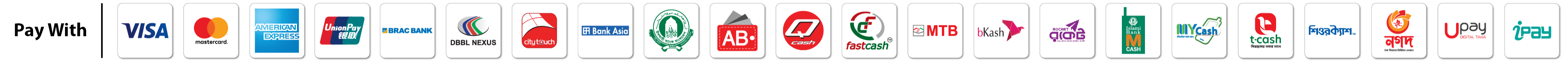 Accepted payment methods